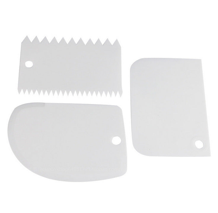 3-Piece Plastic Dough and Icing Scraper Set