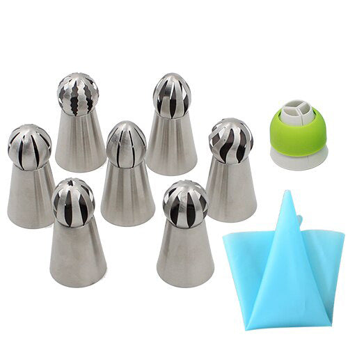 Stainless Steel Russian-Style Piping Nozzle Set