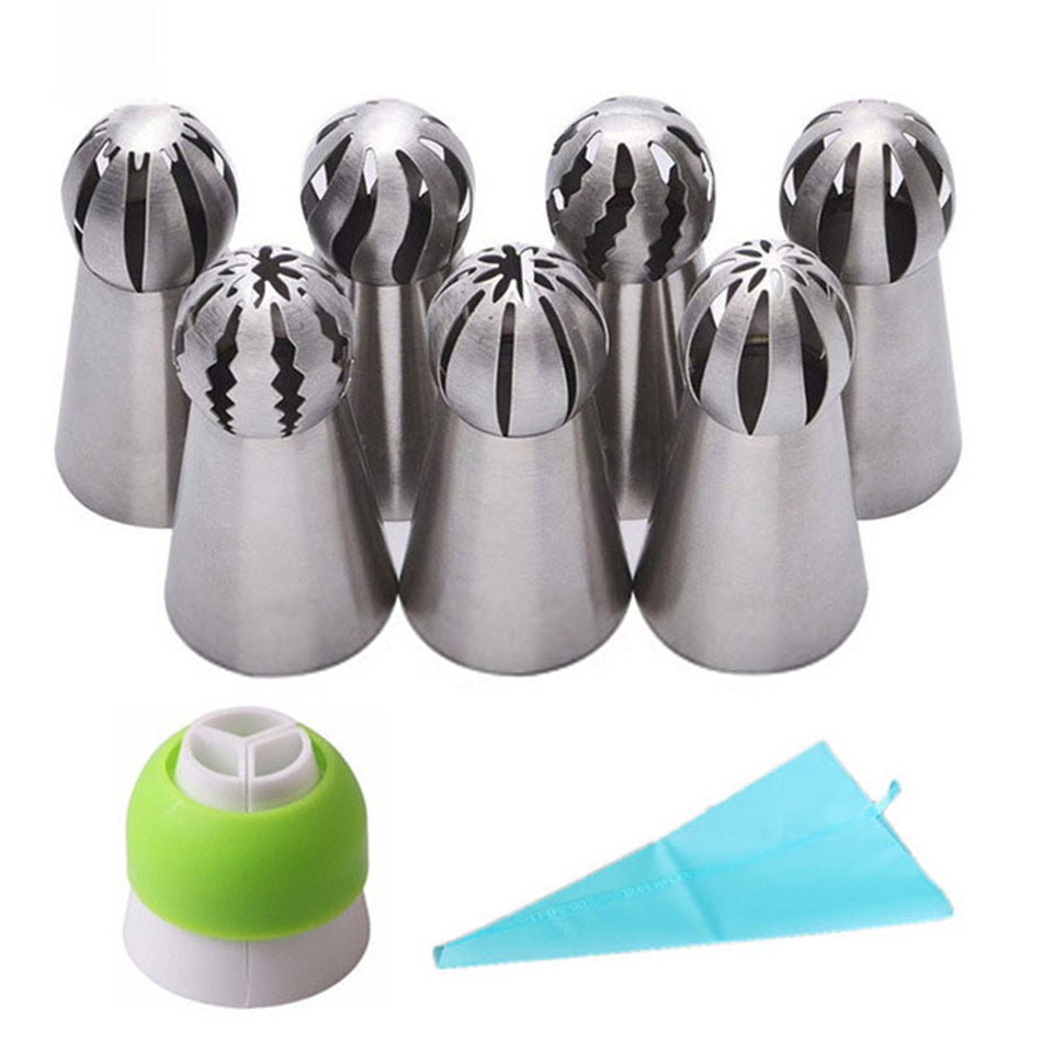 Stainless Steel Russian-Style Piping Nozzle Set