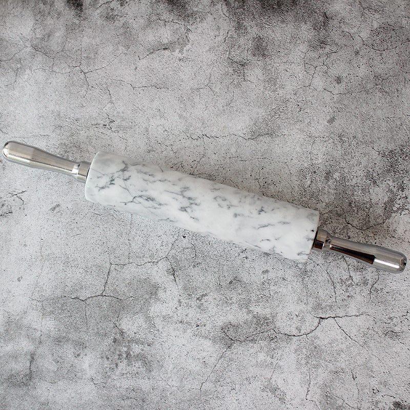 Natural Marble Rolling Pin with Birch Handles