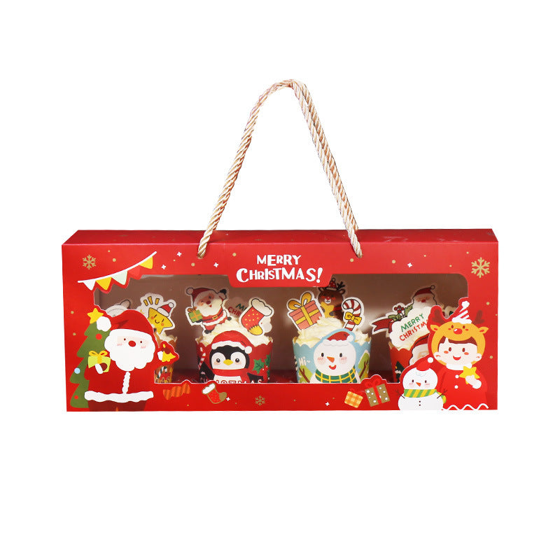 Christmas-Themed Cupcake and Muffin Packaging Box