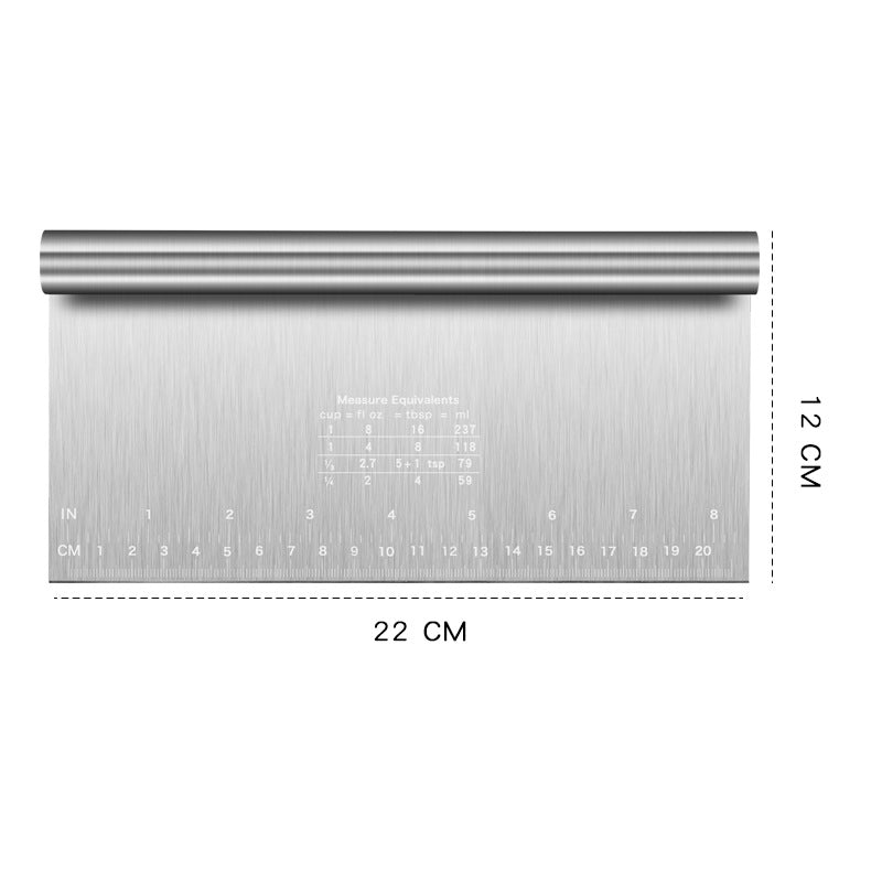 Stainless Steel Dough Scraper with Measurement Scale